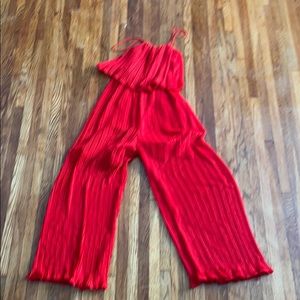 Zara fancy red jumpsuit or boss babe suit